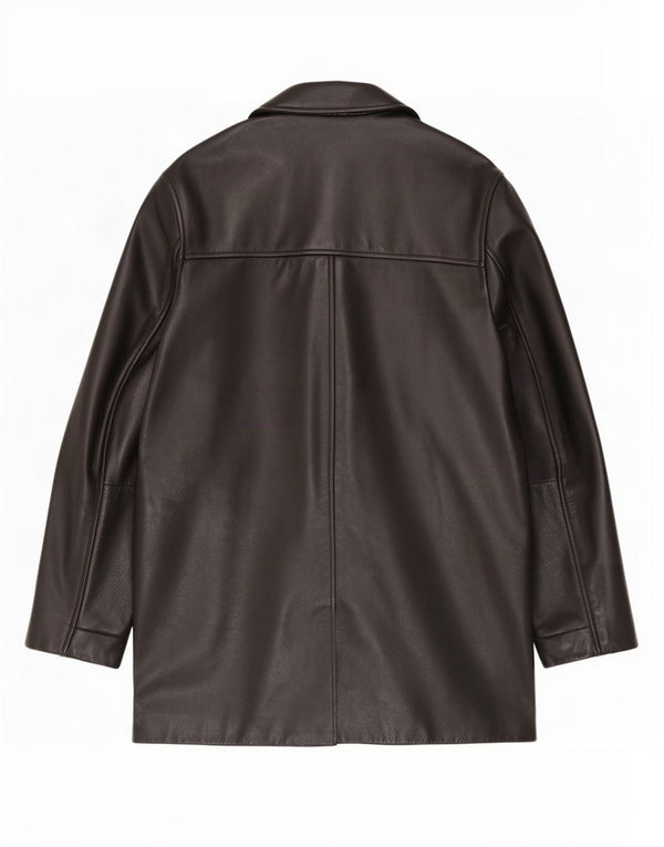 Banana Republic Herren Ledermantel UK 38 Medium Schwarz