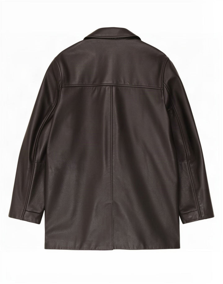 Banana Republic Herren Ledermantel UK 38 Medium Schwarz