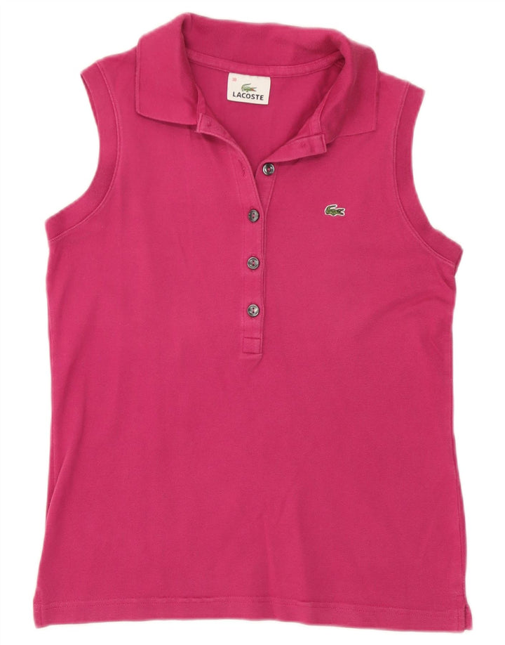 Ärmelloses Lacoste-Poloshirt für Damen, Größe 38, mittelrosa, Baumwolle