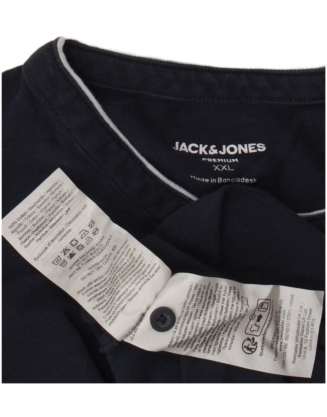 JACK & JONES Herren Poloshirt 2XL Marineblau Baumwolle