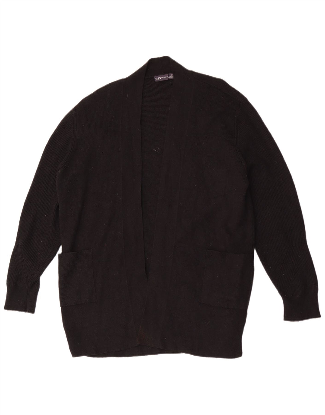 Marks & Spencer Damen Longline Open Cardigan Pullover UK 20 2XL Schwarz