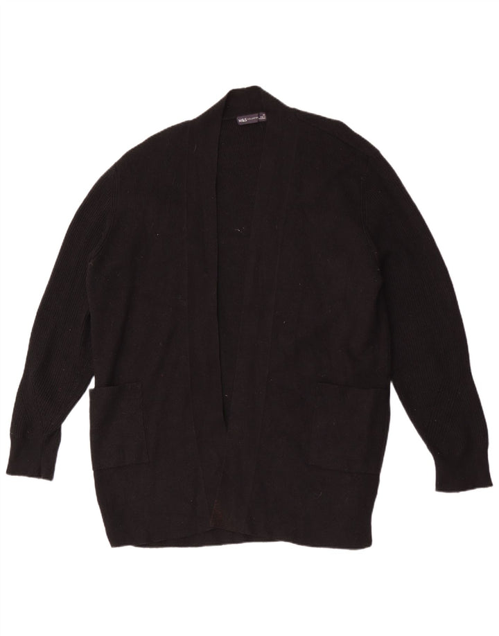 Marks & Spencer Damen Longline Open Cardigan Pullover UK 20 2XL Schwarz