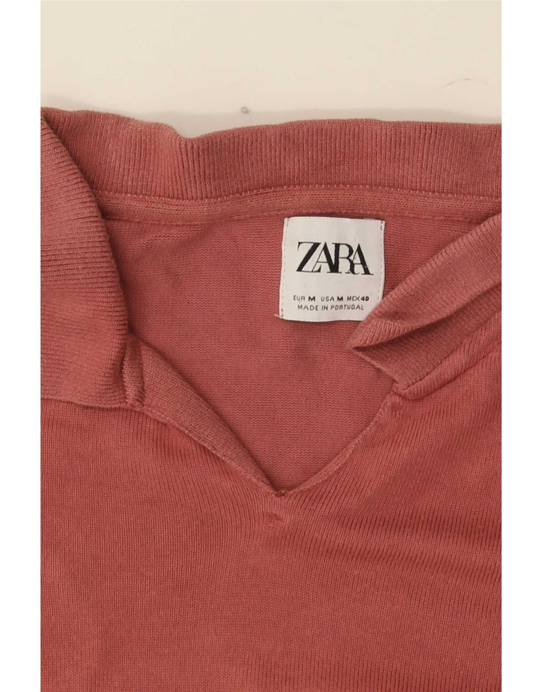 Zara Damen Poloshirt UK 12 Mittelrosa