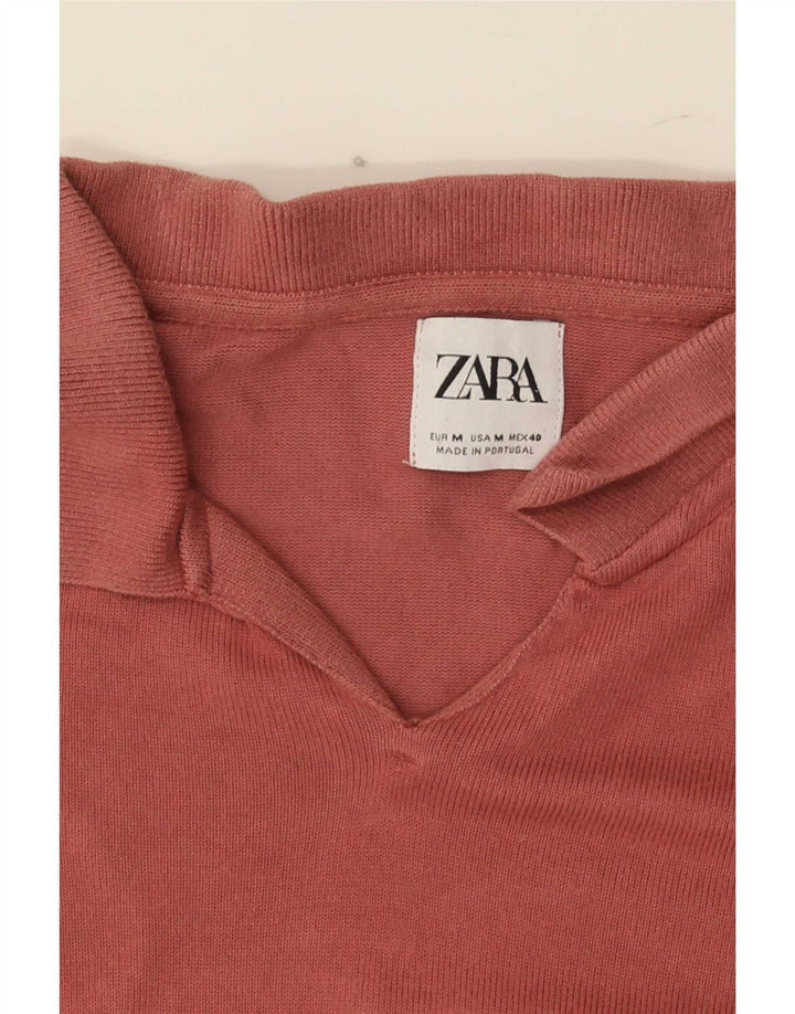 Zara Damen Poloshirt UK 12 Mittelrosa