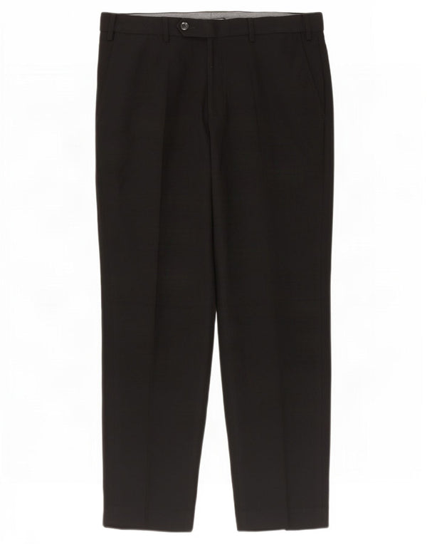 Marks & Spencer Herren-Anzughose in normaler Passform, W34, L29, Schwarz, Polyester