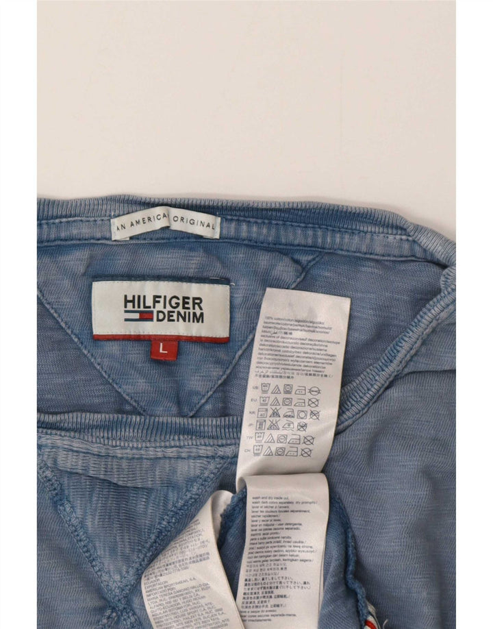 Tommy Hilfiger Herren T-Shirt Top Large Blau Baumwolle