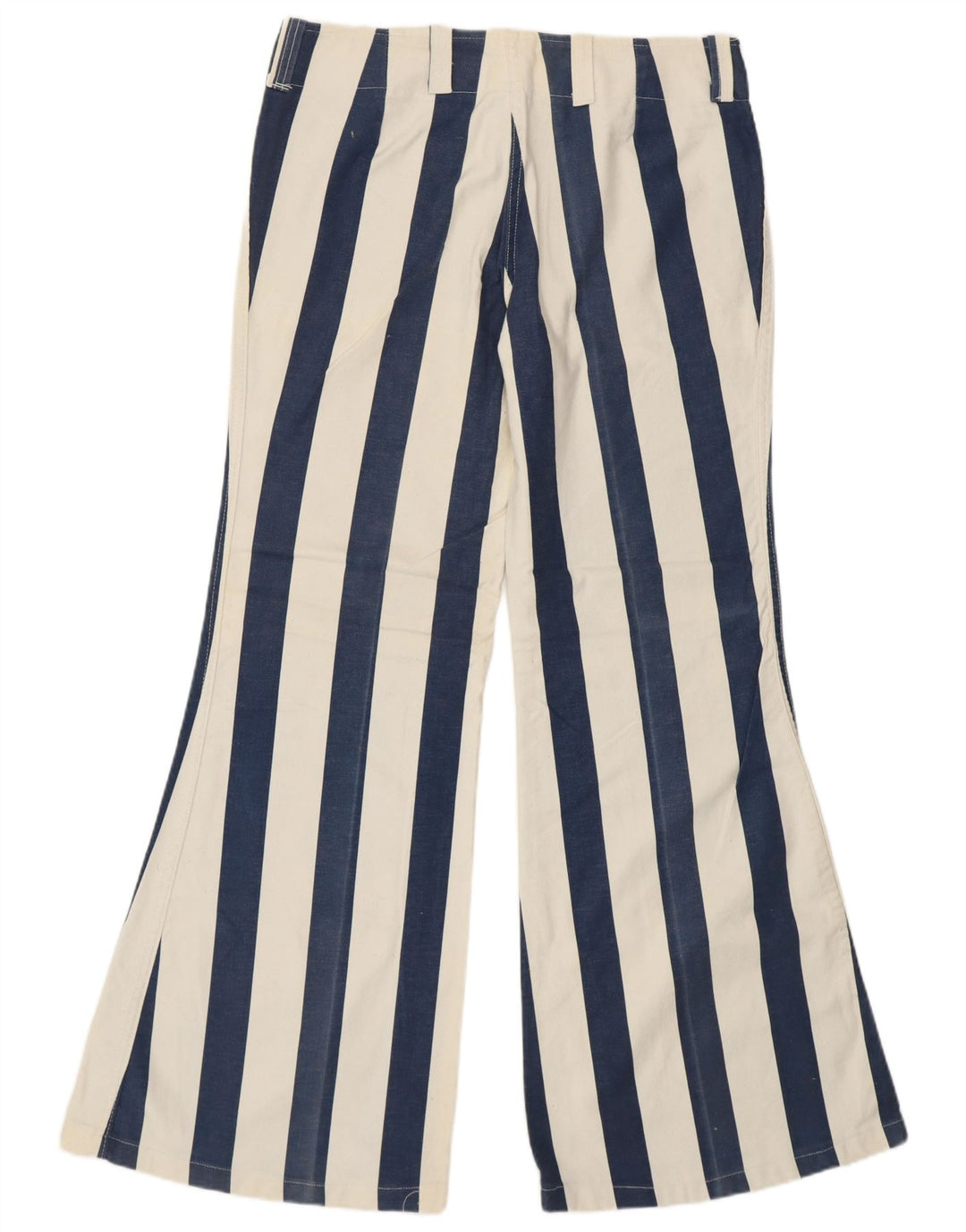 VINTAGE Damen Freizeithose mit hoher Taille IT 48 XL W34 L31 Blau Retro