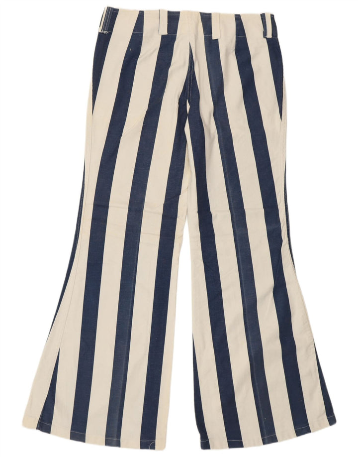 VINTAGE Damen Freizeithose mit hoher Taille IT 48 XL W34 L31 Blau Retro