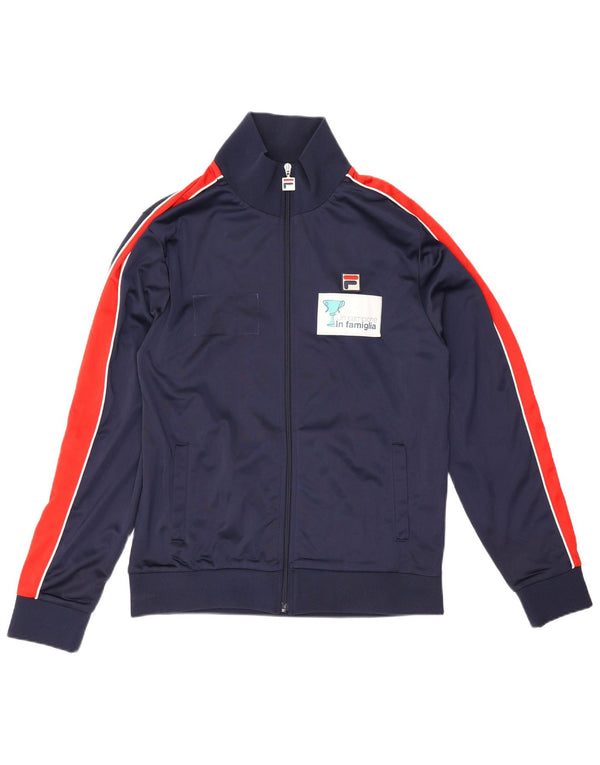 Fila Herren-Trainingsanzugoberteil mit Grafik, mittleres Marineblau, Farbblock