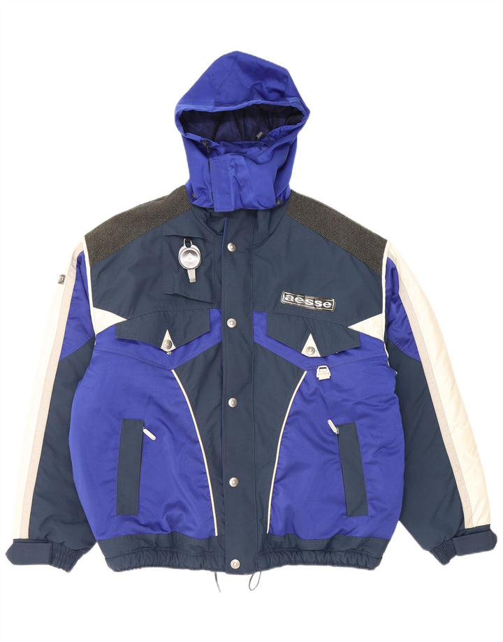 Aesse Herren-Skijacke mit Kapuze IT 54 2XL Blauer Farbblock