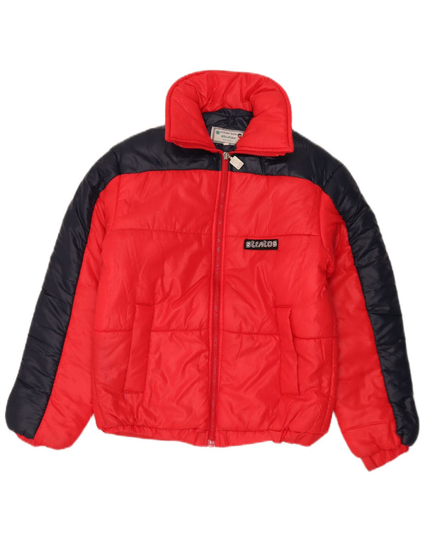 Stratos Wattierte Damenjacke IT 44 Mittelrotes Colourblock-Polyamid