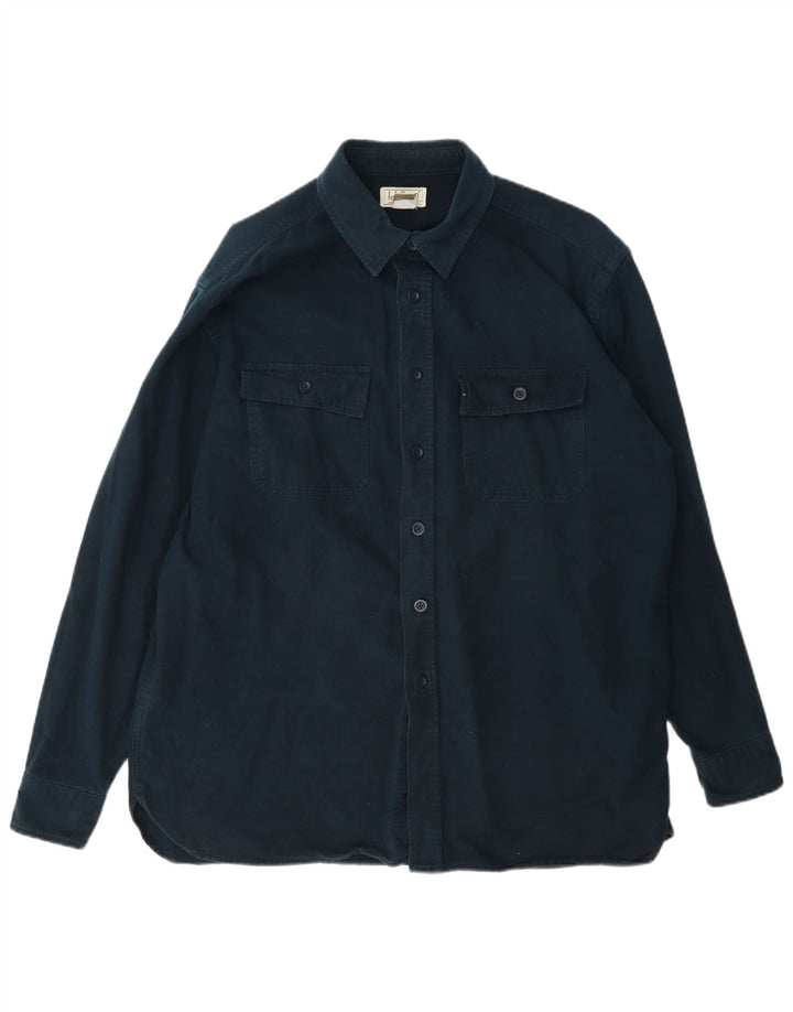 L.L.Bean Herren-Hemd, reguläre Passform, groß, marineblau, Baumwolle