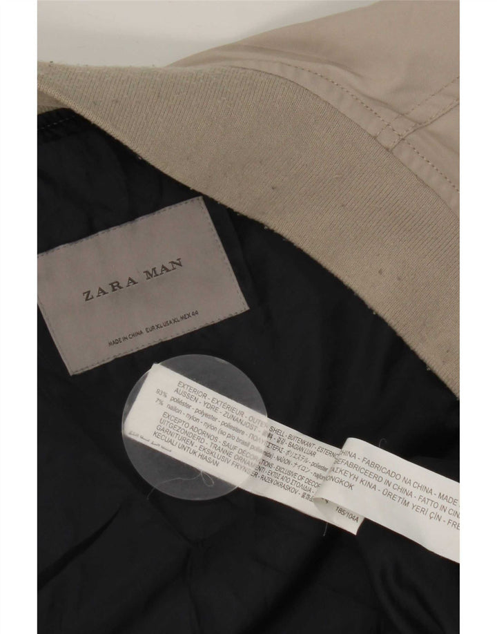 Zara Herren Bomberjacke UK 42 XL Grau Polyester
