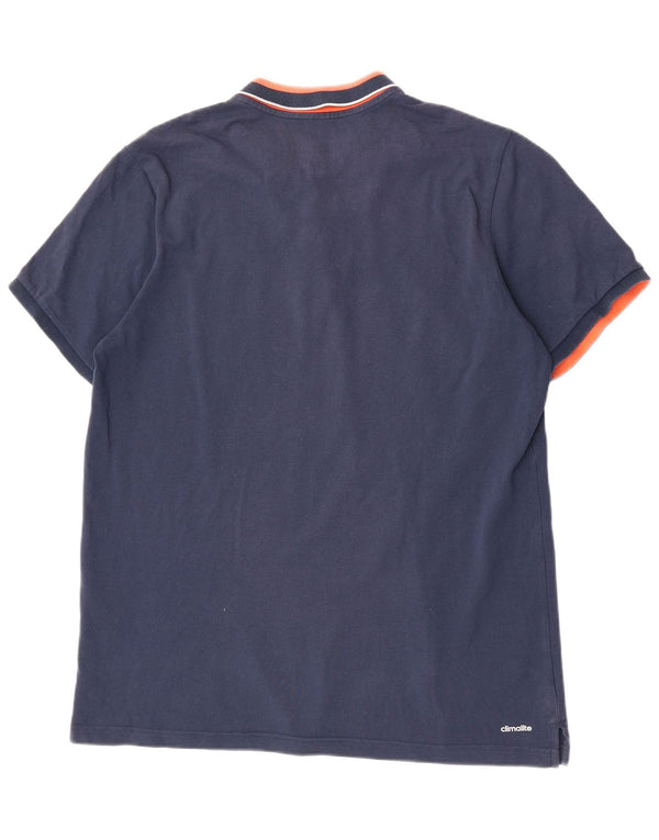 Adidas Herren Climalite Poloshirt XL Marineblau Colourblock Baumwolle