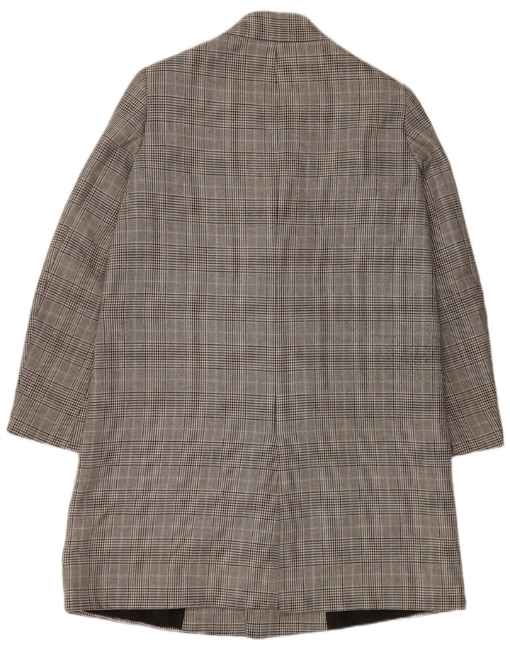 Zweireihiger Damenmantel von Zara, UK 16, groß, grau kariert, Polyester