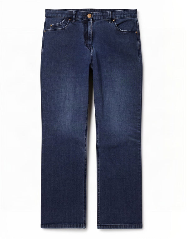 Marks & Spencer Damen Classic Straight Jeans UK 12 Medium W30 L27 Blau