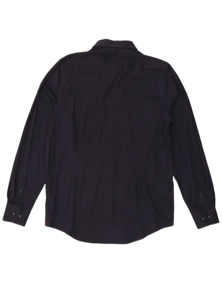 TOMMY HILFIGER Herren Slim Fit Hemd Große marineblaue Baumwolle