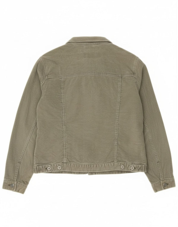 Eddie Bauer Damen Cordjacke UK 16 Große grüne Baumwolle