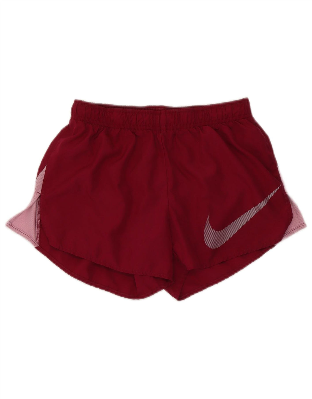 NIKE Damen Dri Fit Sport Shorts UK 6 XS Maroon Colourblock