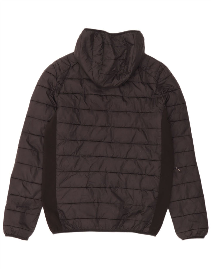 Ellesse Herren-Jacke mit Kapuze, gepolstert, Größe S, UK 36, aus schwarzem Nylon