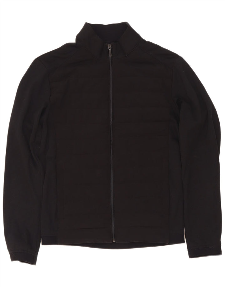 Zara Herren-Trainingsanzug-Top-Jacke aus mittelschwarzem Nylon