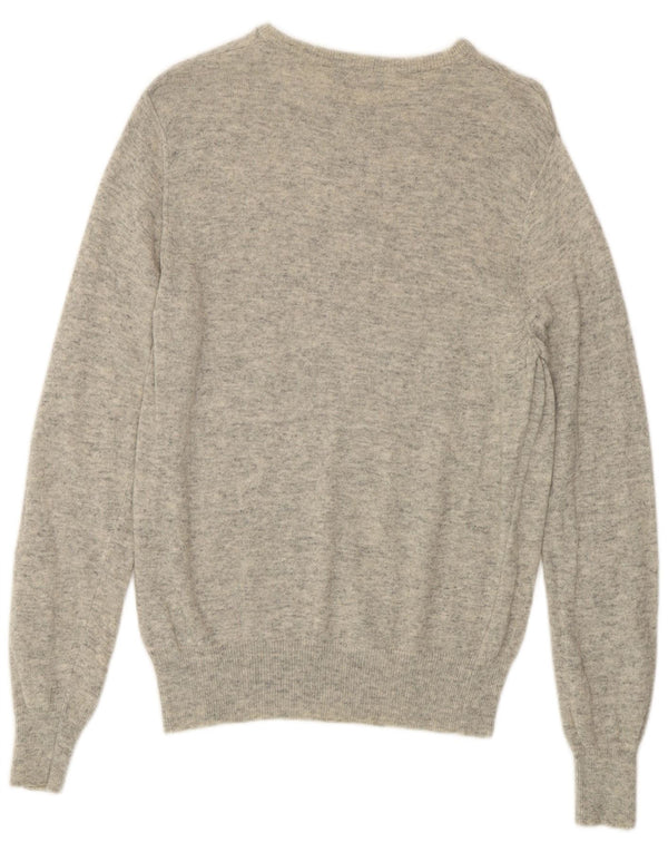 KAPPA Herren-Pullover mit U-Boot-Ausschnitt, klein, grau gesprenkelte Lammwolle