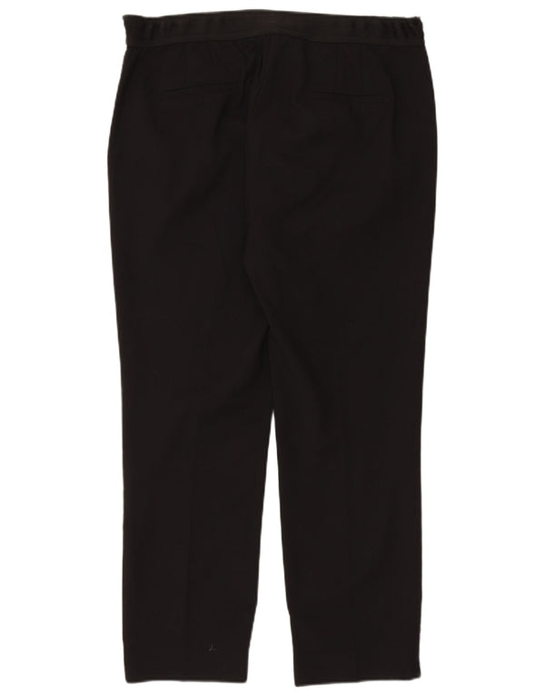 Zara Damen Chinohose mit hoher Taille, gerade, 2XL, W34, L28, schwarze Baumwolle