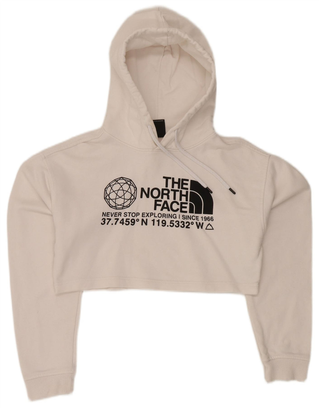 THE NORTH FACE Damen-Pullover mit übergroßem grafischem Crop-Hoodie, Gr. 6, XS, Weiß