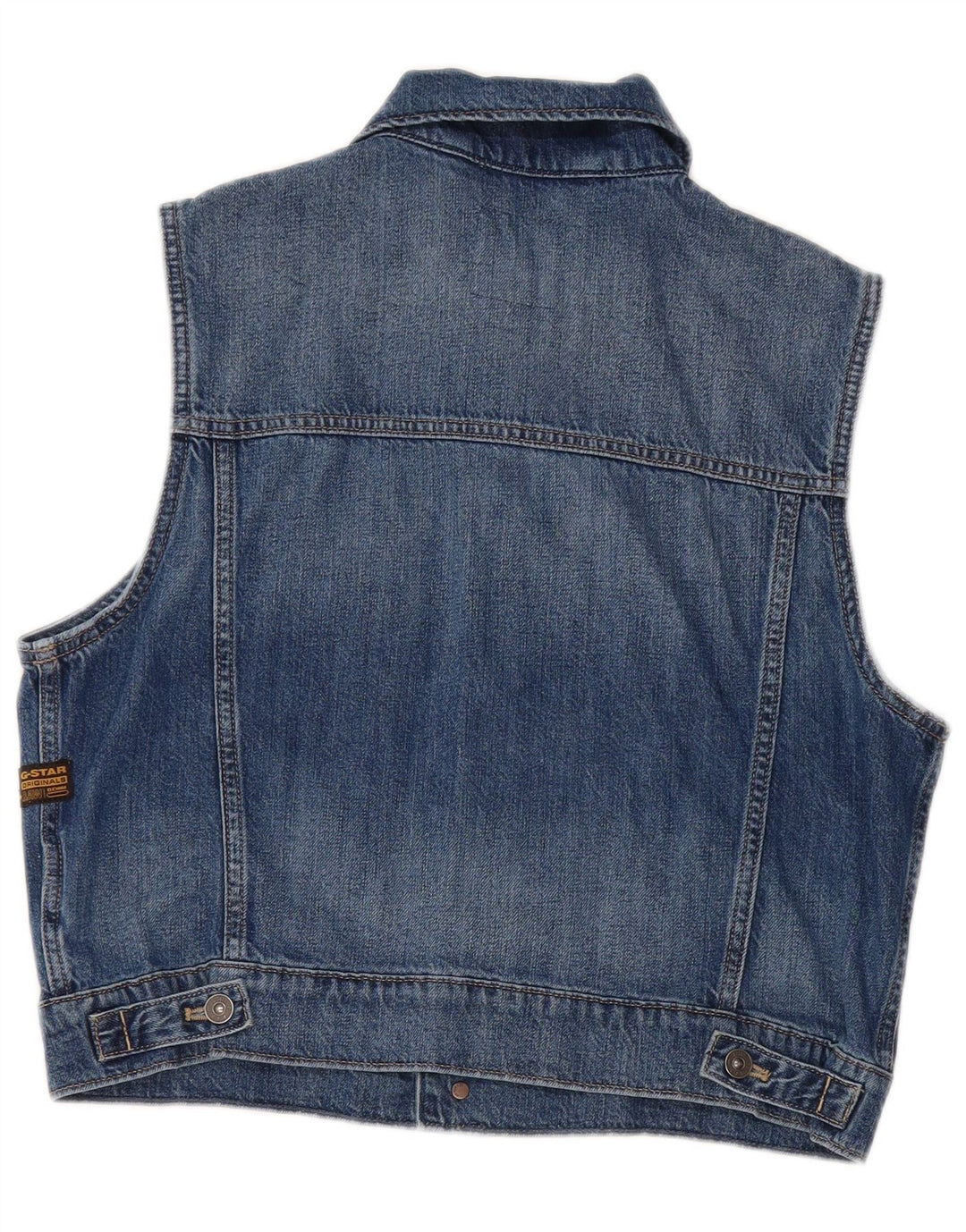 G-STAR Damen Crop Denim Gilet UK 14 Mittelblaue Baumwolle