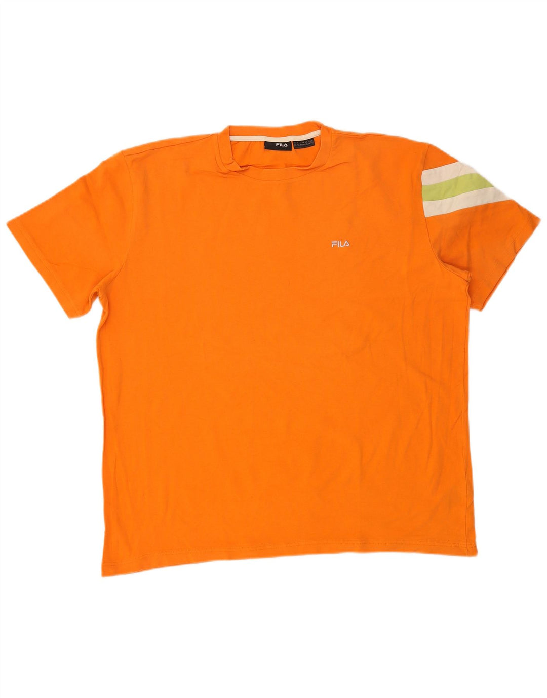 Fila Herren T-Shirt Top XL Orange Colourblock Baumwolle