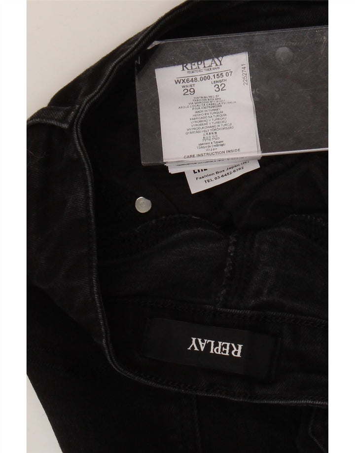 REPLAY Damen Vicky Slim Jeans W29 L32 Schwarze Baumwolle