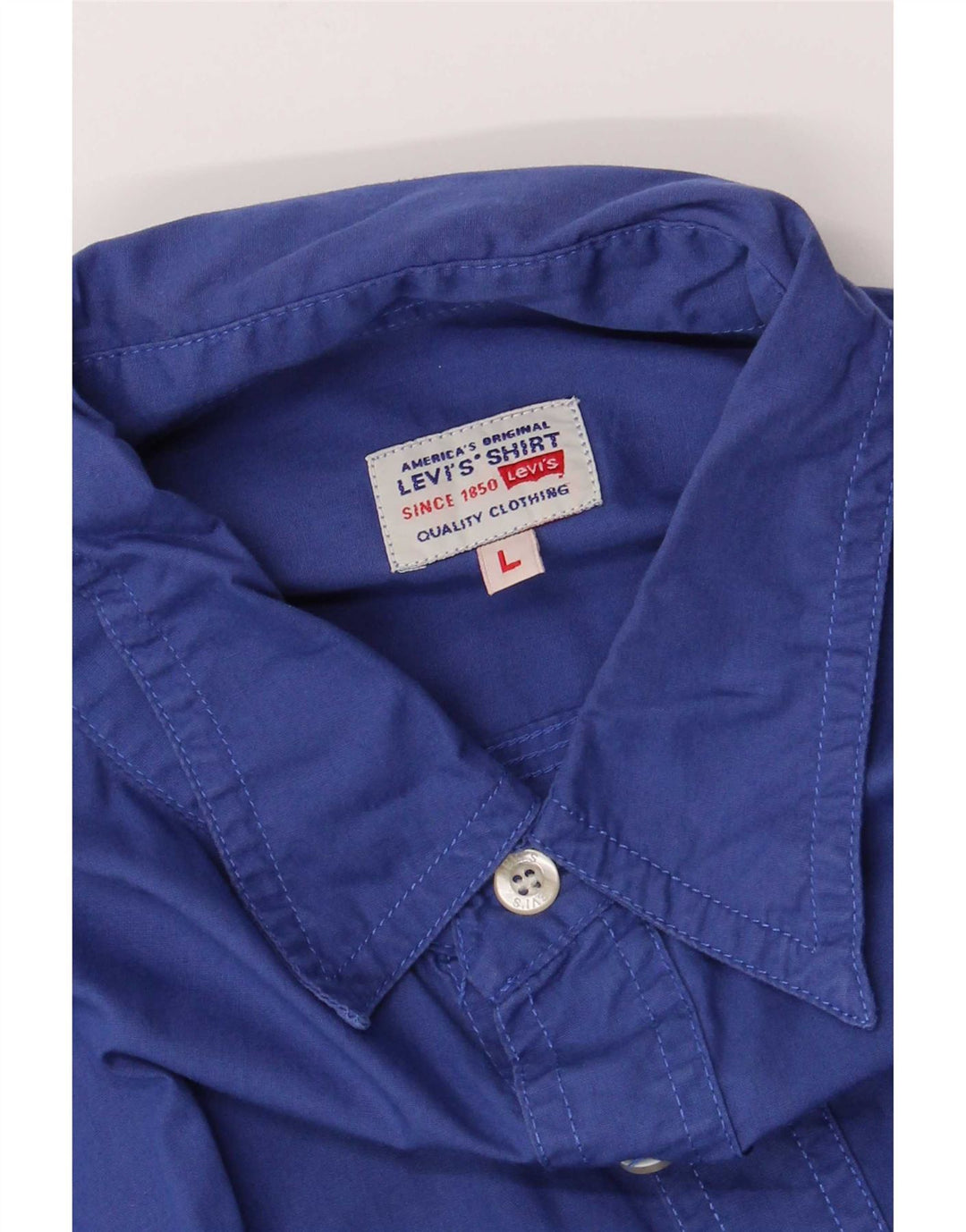 Levi's Herren-Kurzarmhemd, Größe L, Blau