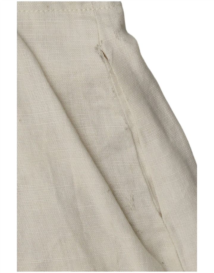 Zara Damen Faltenrock Small W26 Weiß Leinen