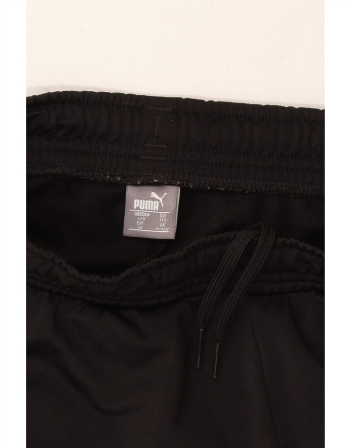 PUMA Boys Tracksuit Trousers Joggers 11-12 Years Large Black Polyester Vintage Puma and Second-Hand Puma from Messina Hembry 