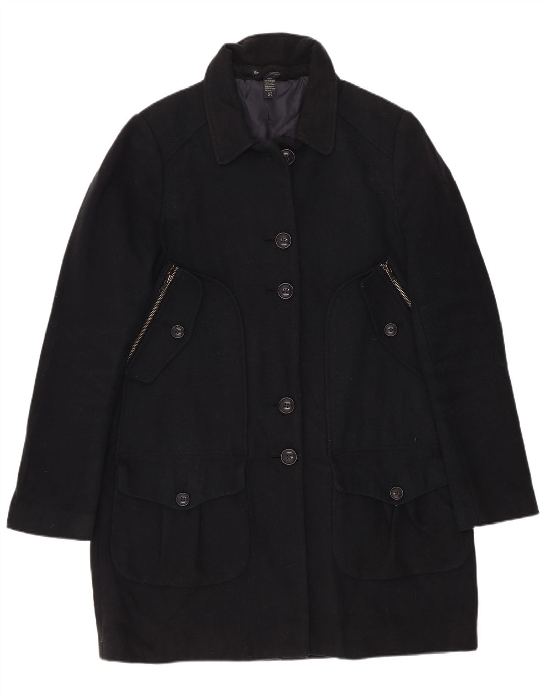 Gap Damenmantel UK 10 Small Marineblaue Wolle