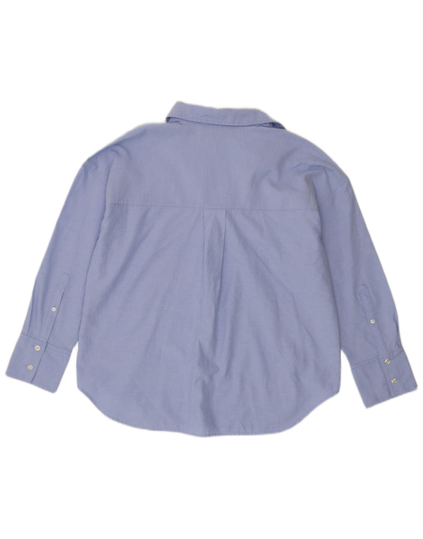 Zara Damen Übergroßes Hemd UK 6 XS Blaue Baumwolle