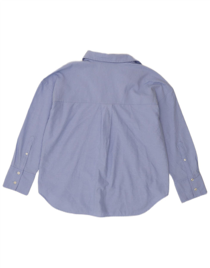 Zara Damen Übergroßes Hemd UK 6 XS Blaue Baumwolle
