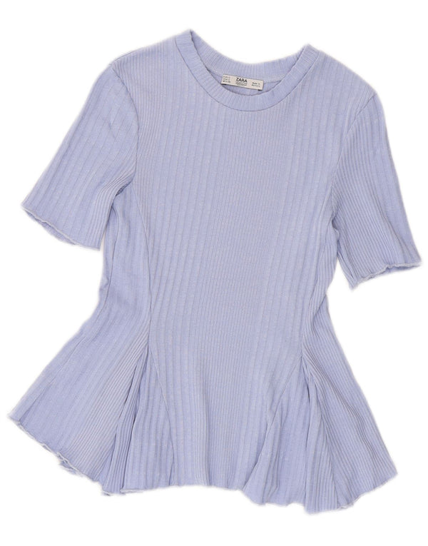 ZARA Damen Crop Top UK 8 Small Lila