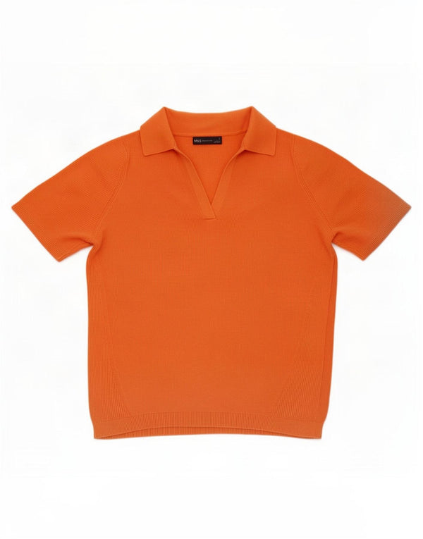 Marks & Spencer Damen Poloshirt UK 14 Large Orange