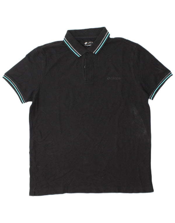 LOTTO Herren Life's Poloshirt, groß, aus schwarzer Baumwolle