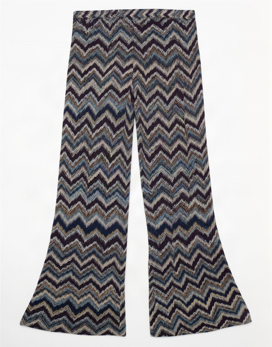 Vintage Damen Flare Freizeithose W26 L30 Mehrfarbiger Chevron