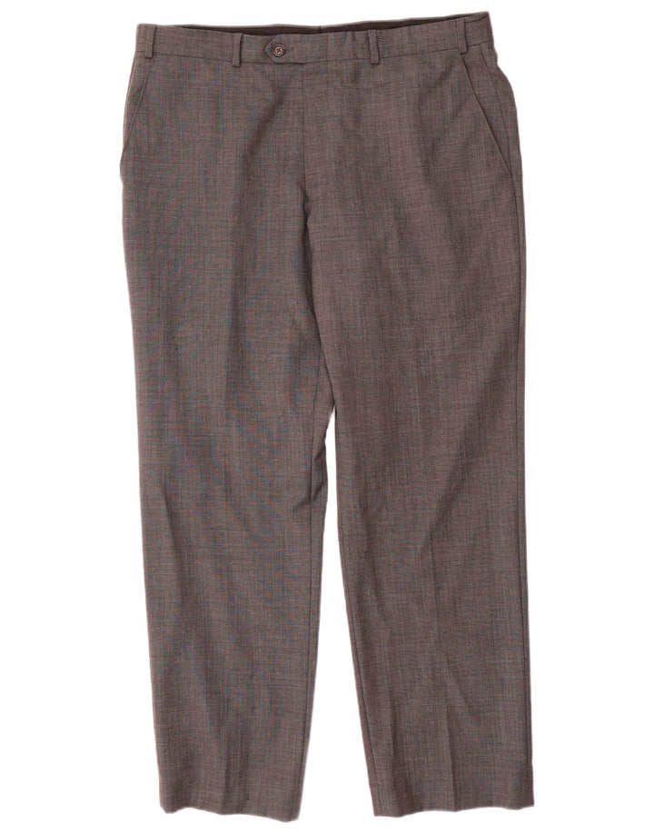 Gerade Anzughose für Herren von Ralph Lauren, W36, L30, graue Wolle
