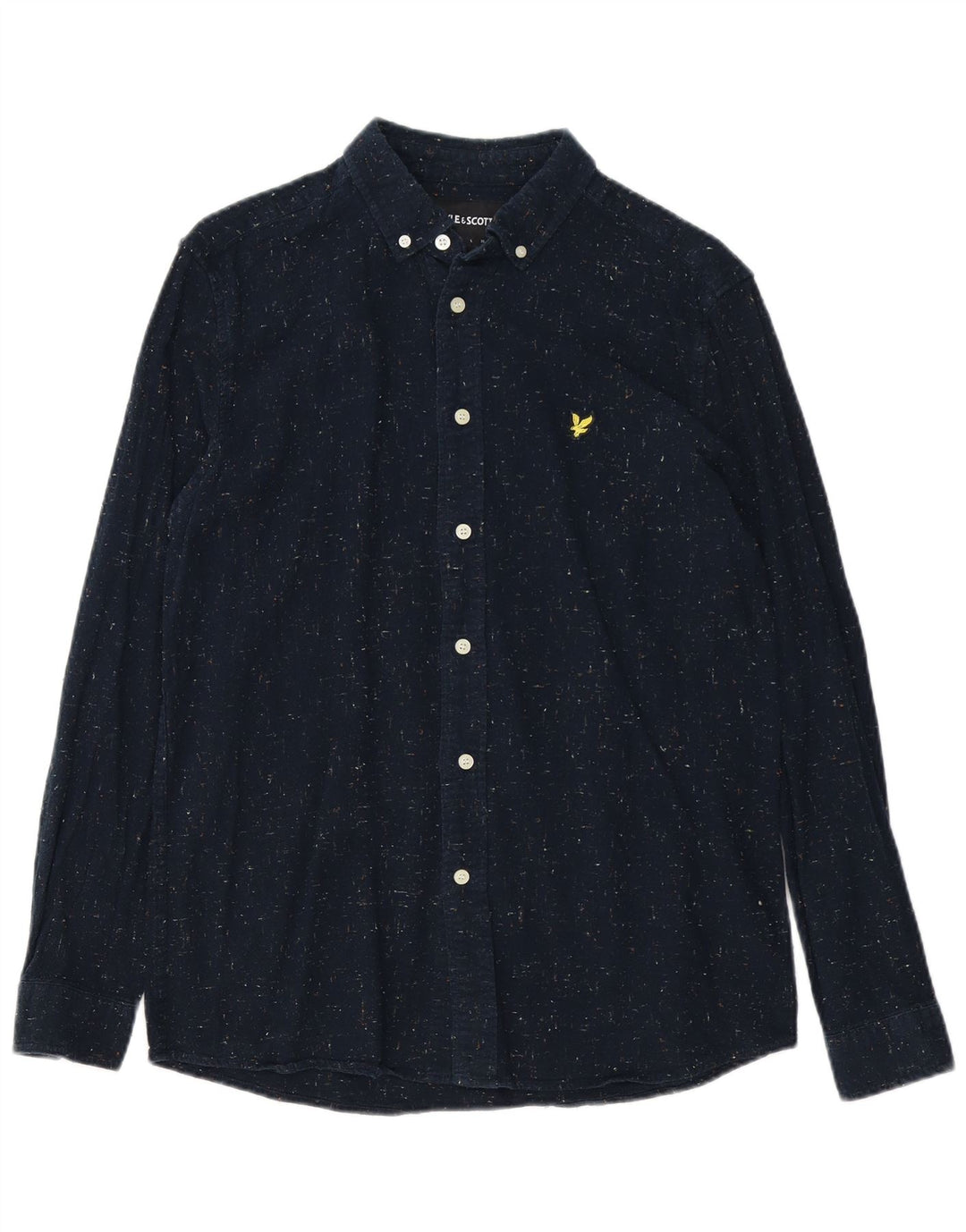 LYLE & SCOTT Herren-Hemd aus mittelblauer, melierter Baumwolle