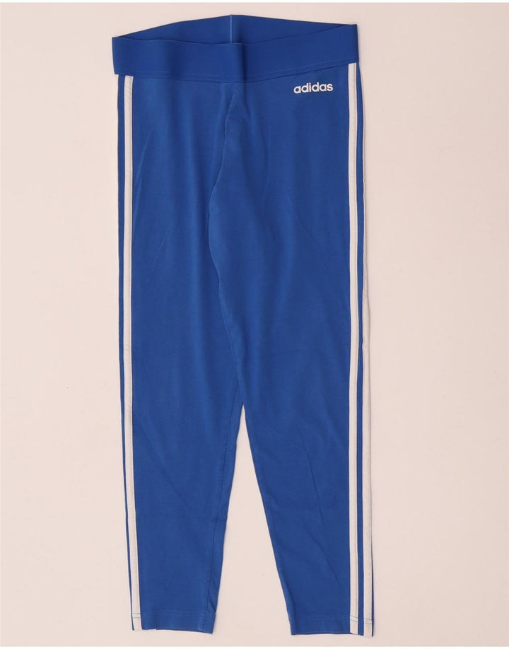 Adidas Damen Leggings UK 12/14 Mittelblaue Baumwolle