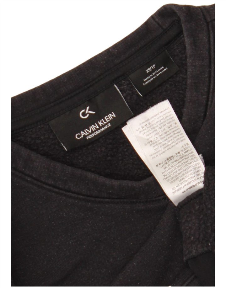 Calvin Klein Womens Graphic Oversized Sweatshirt Pullover UK 6 XS Schwarz