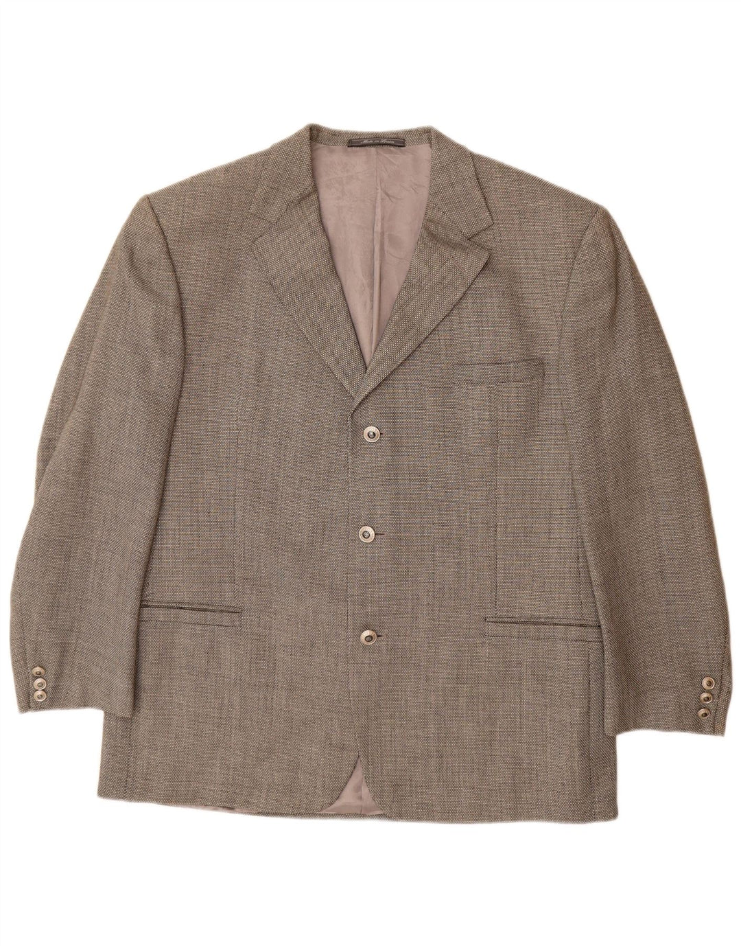 VERSACE Herren-Blazerjacke mit 3 Knöpfen, UK 42, XL, graue Wolle