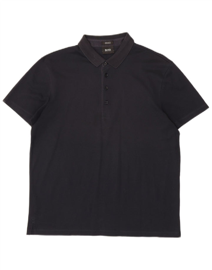 Hugo Boss Herren-Poloshirt mit normaler Passform, Mittelschwarz