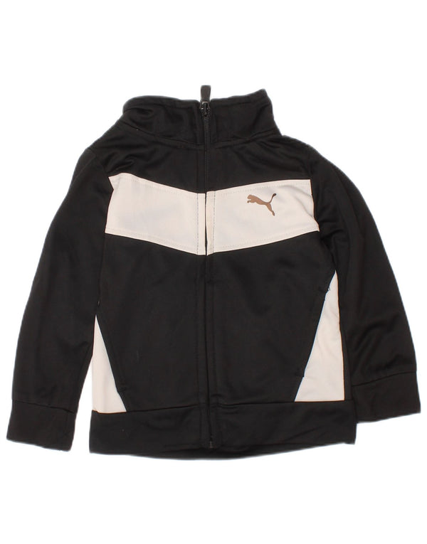 Puma Baby-Jungen-Trainingsanzug-Top-Jacke, 9–12 Monate, schwarzes Farbblock-Polyester