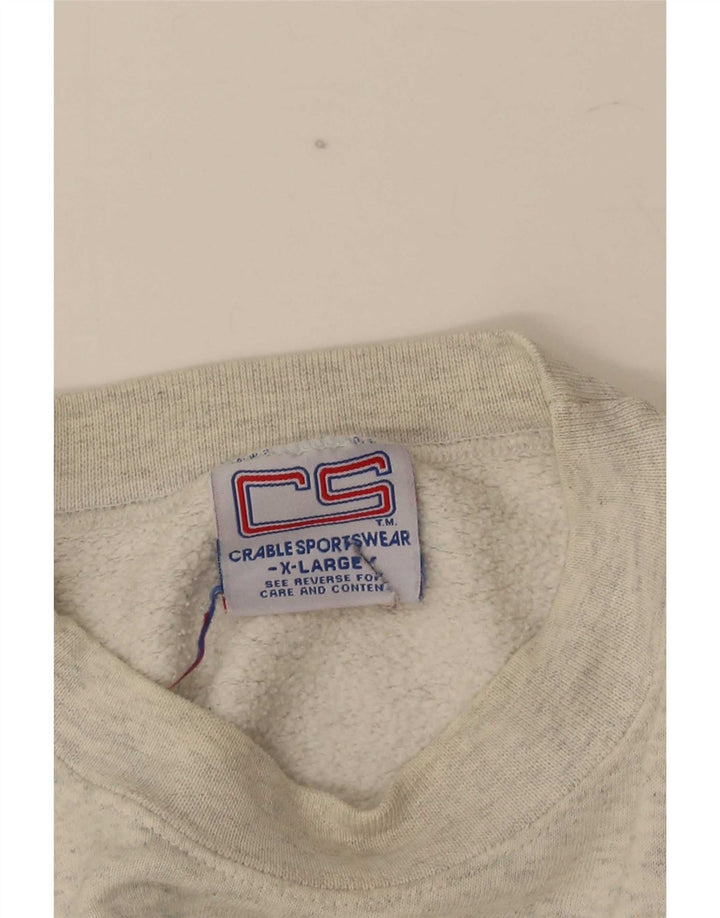 Vintage Herren Grafik Sweatshirt Pullover XL Grau Baumwolle