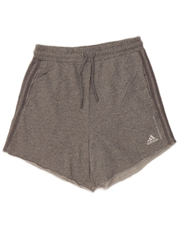 Adidas Damen Sportshorts UK 12/14 mittelgraue Baumwolle